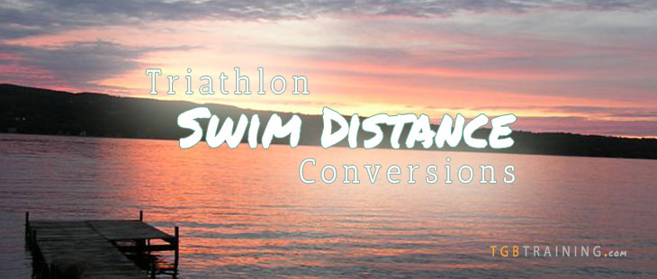 Swim distance conversions for common triathlon races